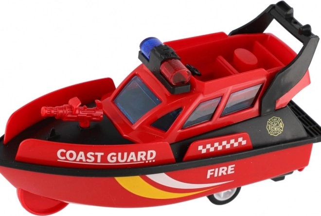 Rettungsboot aus Plastik mit Uhrwerk 14 cm