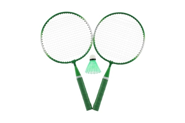 Kinder-Badminton-Set Metall/Plastik mit zwei Schlägern und Federball
