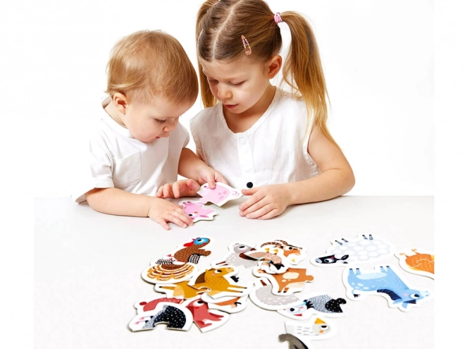 Erste Puzzle: Bauernhof-Tiere