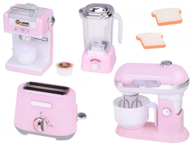 Spielzeug Küchenset mit Mixer, Blender, Toaster und Kaffeemaschine