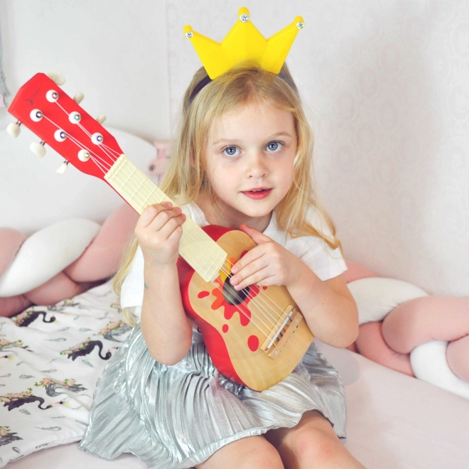Holzspielzeug Gitarre mit Plektrum