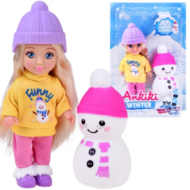 Ankiki kleine Puppe mit Schneemann