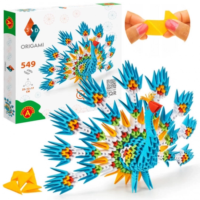 Kreatives Origami 3D Set Pfau