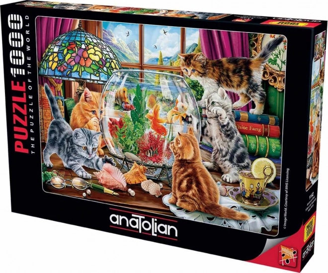 Puzzle Kätzchen und Aquarium 1000 Teile