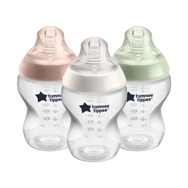 Set von Babyflaschen, 260 ml, verschiedene Farben, 3 Stück