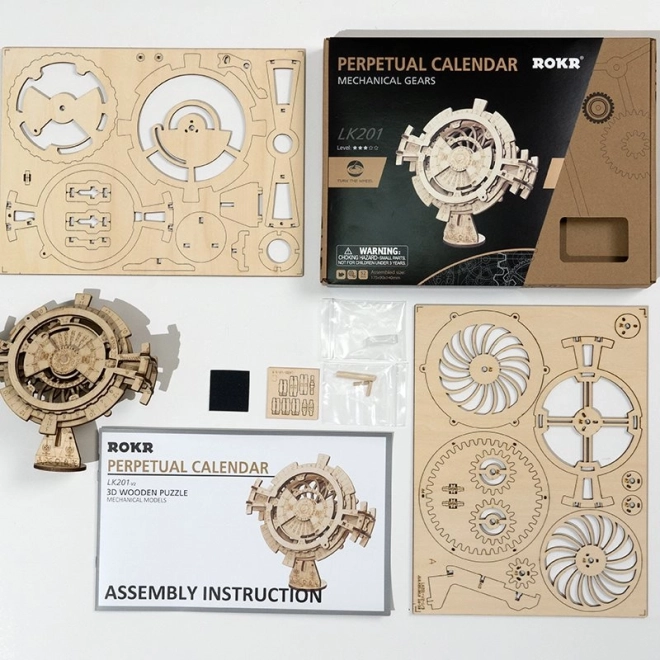 RoboTime 3D Holzmechanik-Puzzle Tischkalender