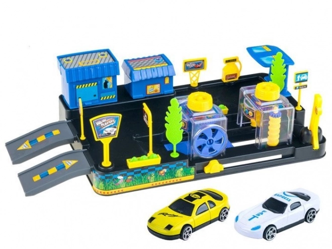 Autowaschanlage und Tankstelle Spielset