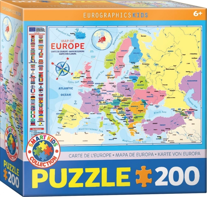 Eurographics Puzzle Karte von Europa 200 Teile
