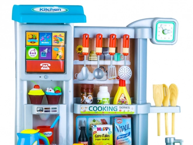 Interaktive Kinderküche mit Kühlschrank – blau