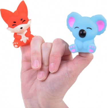 Gummi Fingerpuppen ZOO Tiere - Satz von 5 Figuren
