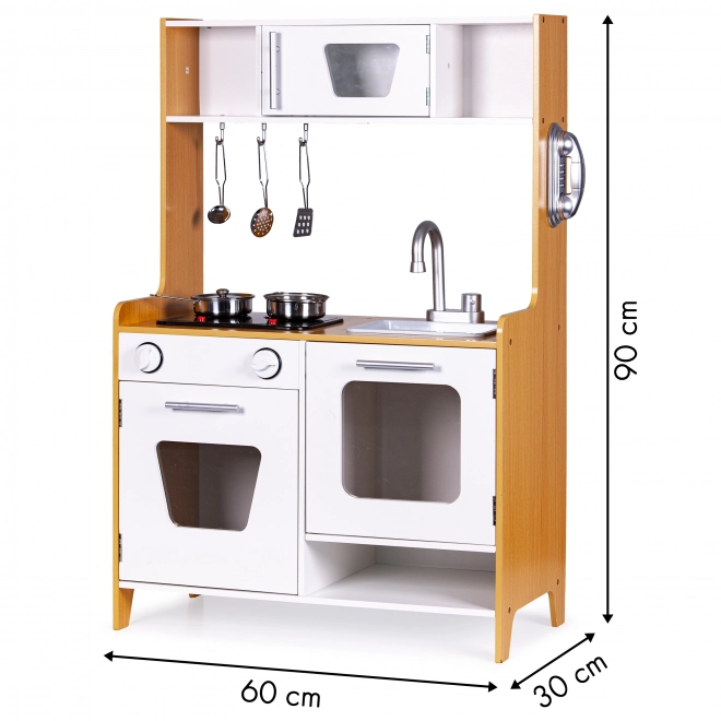 Holzkinderküche mit Multimedia-Brennern ECOTOYS
