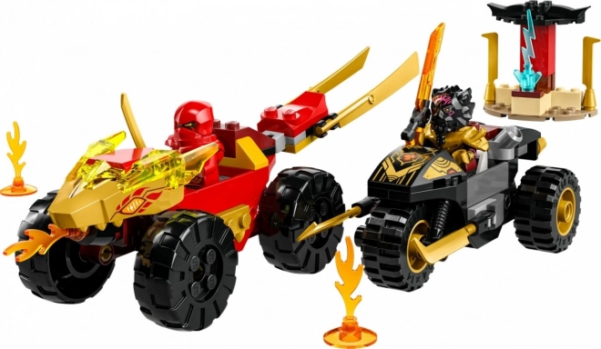 Kai und Ras im Duell: Auto gegen Motorrad - Lego NINJAGO Bauset