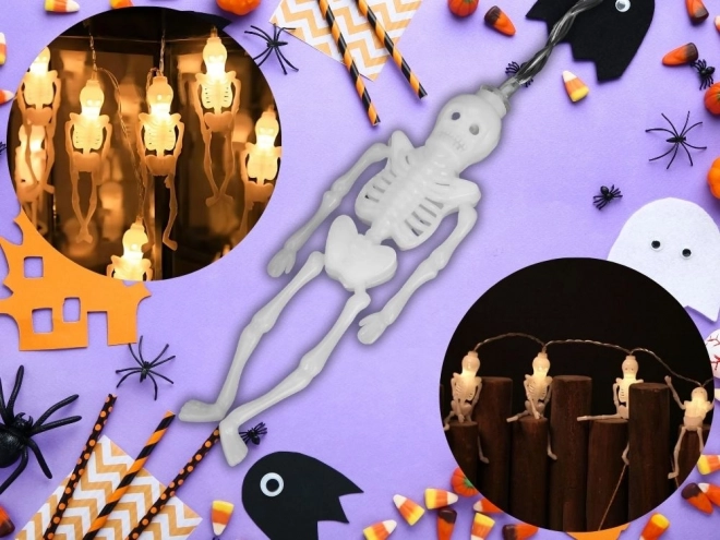 Halloween LED-Girlande mit Skeletten