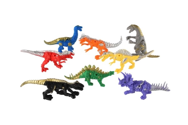Farbiges Set aus 8 Dinosauriern für einfallsreiches Spiel