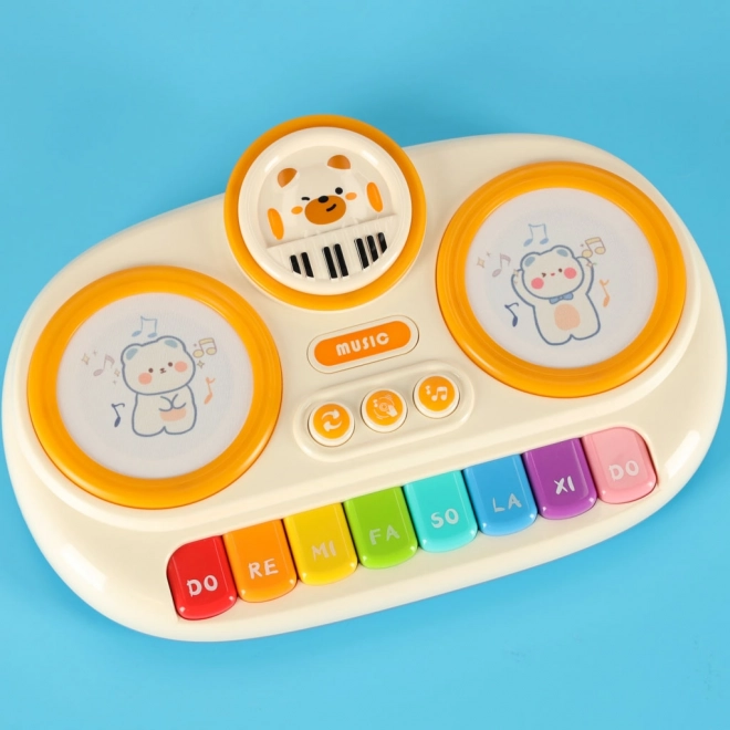 Interaktives Kinderklavier Orgel pädagogisch beige