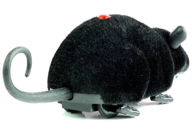 Große schwarze ferngesteuerte Maus mit Rädern