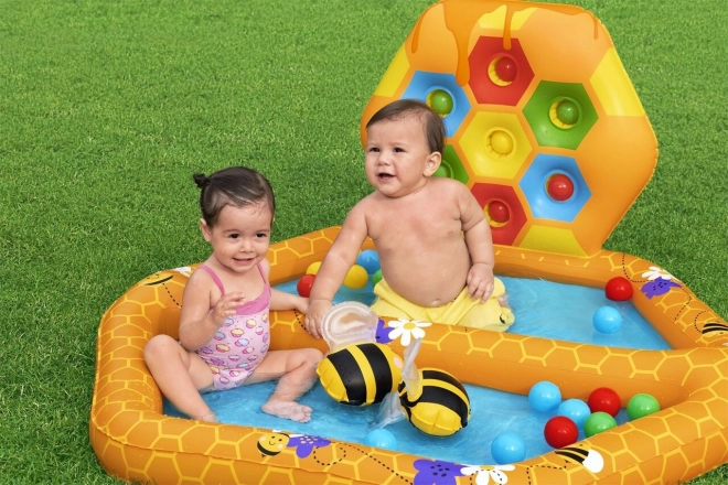 Aufblasbarer Kinderspielpool Bienen mit Sortierspiel und Bällen