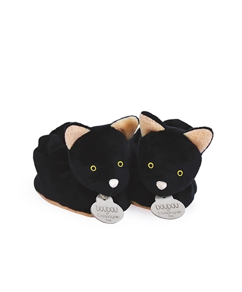 Doudou Geschenkset - Erstlingsschuhe Schwarze Katze 0-6 Monate