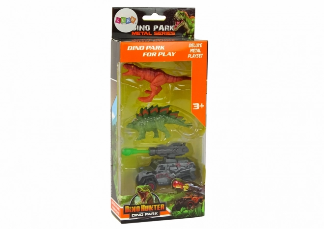 Dinosaurier-Figuren-Set mit Fahrzeug und Rakete Grün