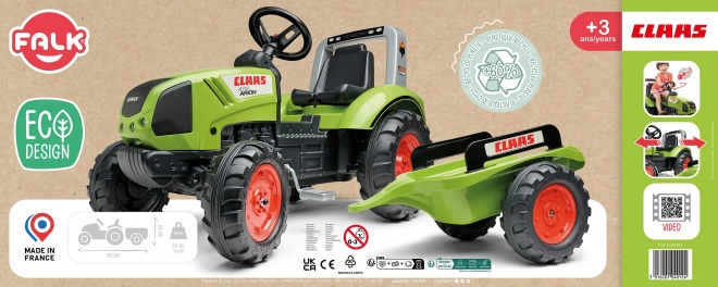 FALK Traktor Pedal Claas Arion 430 mit Anhänger
