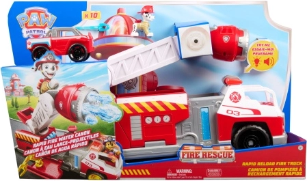 PAW Patrol Feuerwehrauto Marshall – großes interaktives Fahrzeug mit Projektilen und Mini‑Rettungsfahrzeug