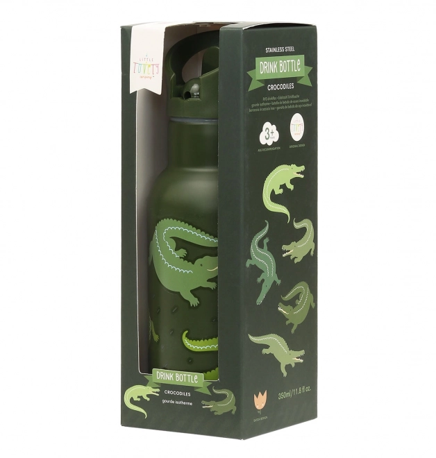 A Little Lovely Company Trinkflasche aus Edelstahl 500 ml – Krokodil