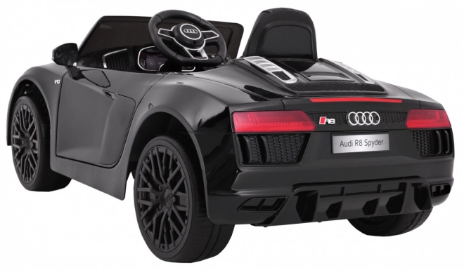 Audi R8 Spyder Akku-Lackierung Schwarz + Fernbedienung + EVA + Langsamer Start + MP3-Radio + LED-Diode
