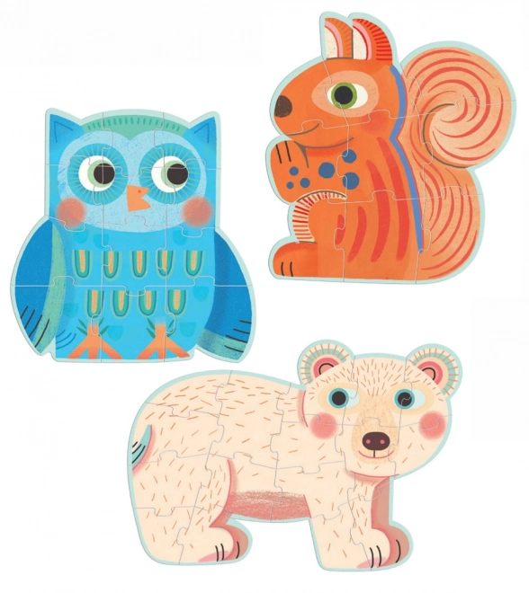 DJECO Waldtiere Puzzle 3in1