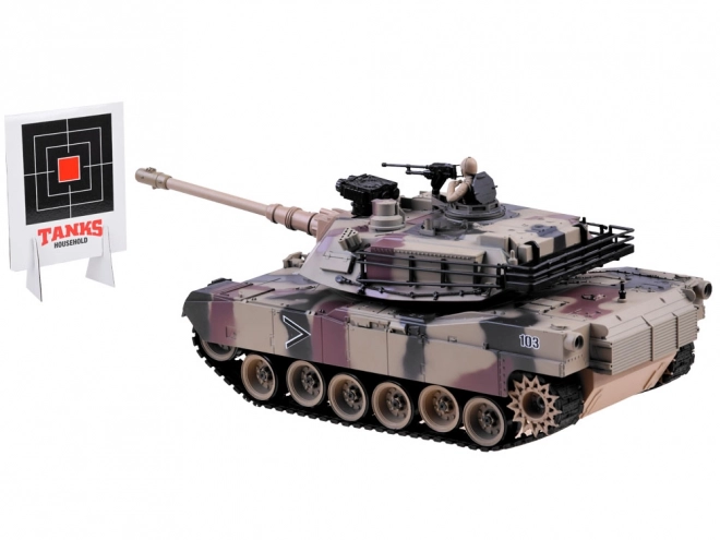 Ferngesteuerter US M1A2 Panzer mit Schussfunktion 1:18