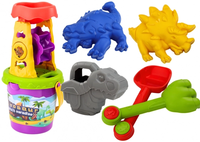 Dinosaurier Sandspielset mit Mühle und Förmchen