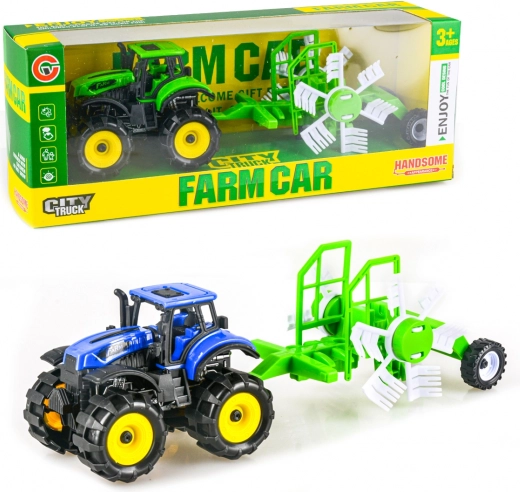 Traktor mit Schwungrad und Anhänger