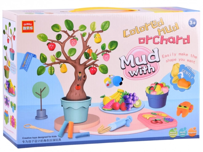 Bunter Modellierset Baum mit Früchten und Käfern