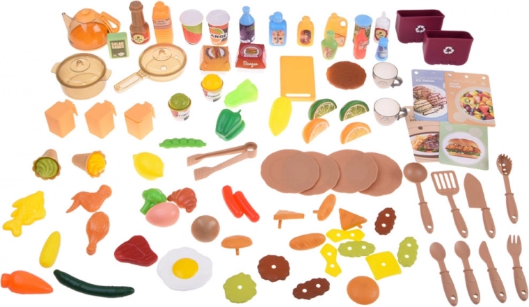 Großes Set an Zubehör und Lebensmitteln
