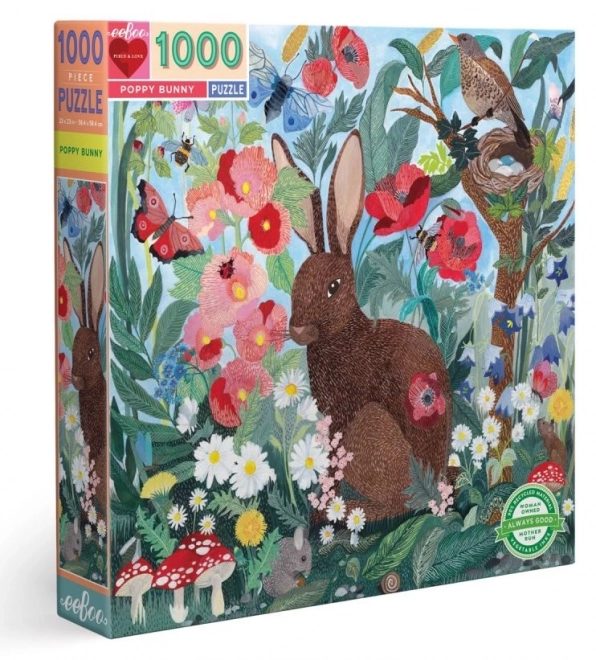 Puzzle Zajíc und Mohnblumen 1000 Teile