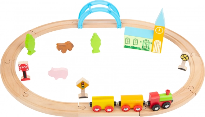 Kleine Fuß Holz Eisenbahn Stadt und Land