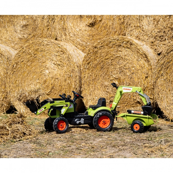 Schlepper Claas Arion mit Lader, Bagger und Anhänger