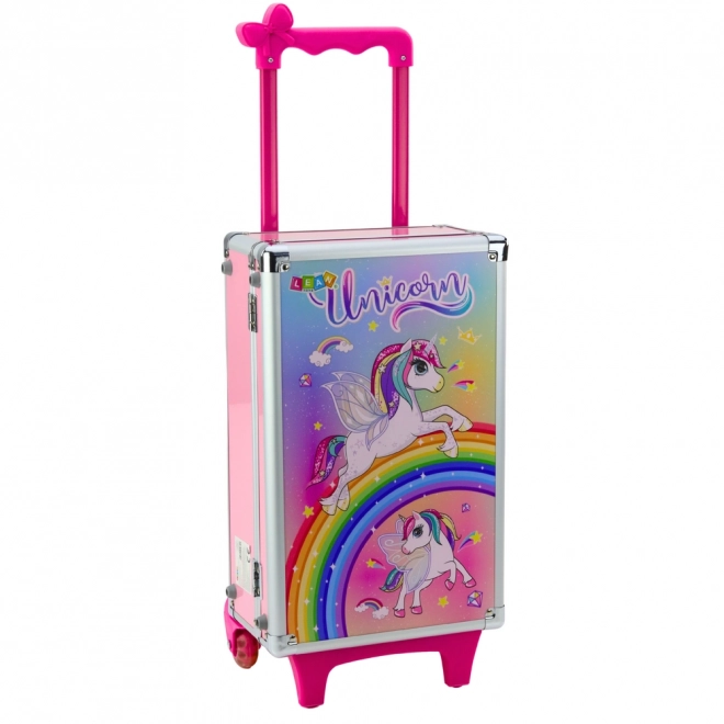 Schönheitsset im Koffer mit Rollen Einhorn rosa