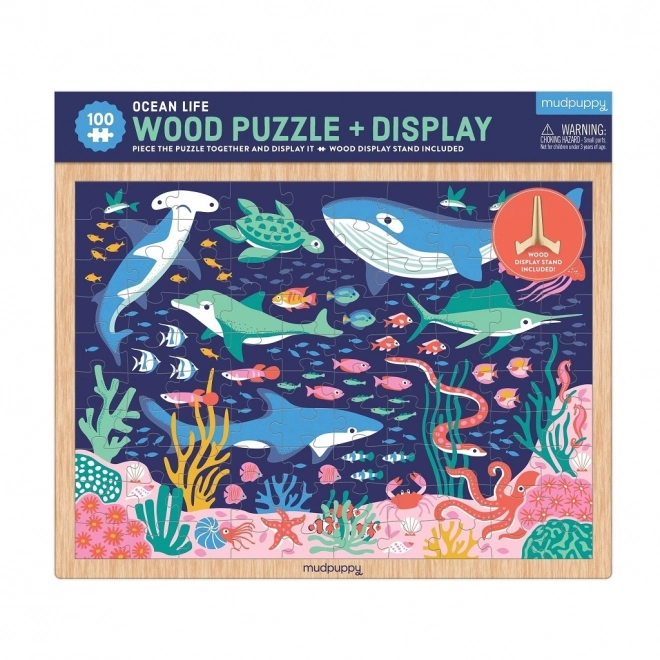 Holz Puzzle Ozeanleben mit Ständer 100 Teile