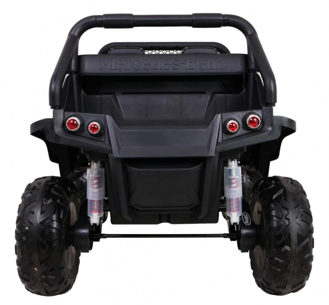 Mercedes Benz Unimog für Kinder Rot + 4x4 + Fernbedienung + Gepäckträger + sanfter Start + MP3 LED