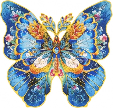 Holzpuzzle Schmetterling Morpho Helena