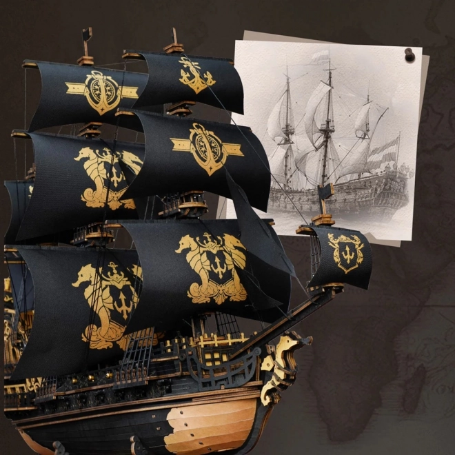 3D mechanisches Segelschiff Seepferdchen