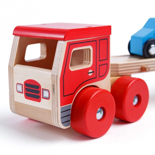 Holz-LKW mit Autos von Bigjigs Toys