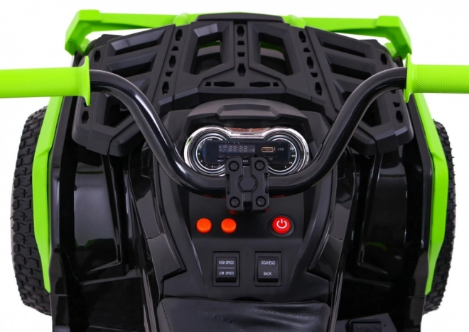 Kinder-Quad ATV Air Batterie Quad Schwarz-Grün + aufblasbare Räder + Radio MP3 + langsamer Start