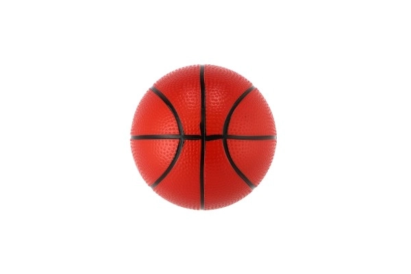 Basketballkorb aus Holz mit Ball und Pumpe