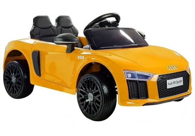 Gelbes Elektroauto AUDI R8 Spyder für Kinder