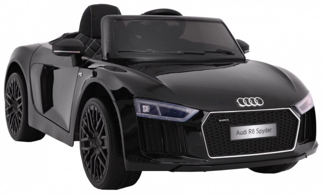 Audi R8 Spyder Akku-Lackierung Schwarz + Fernbedienung + EVA + Langsamer Start + MP3-Radio + LED-Diode