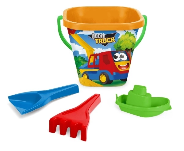 Wader Sandspielzeug Set, 4-teilig mit Eimer und Zubehör