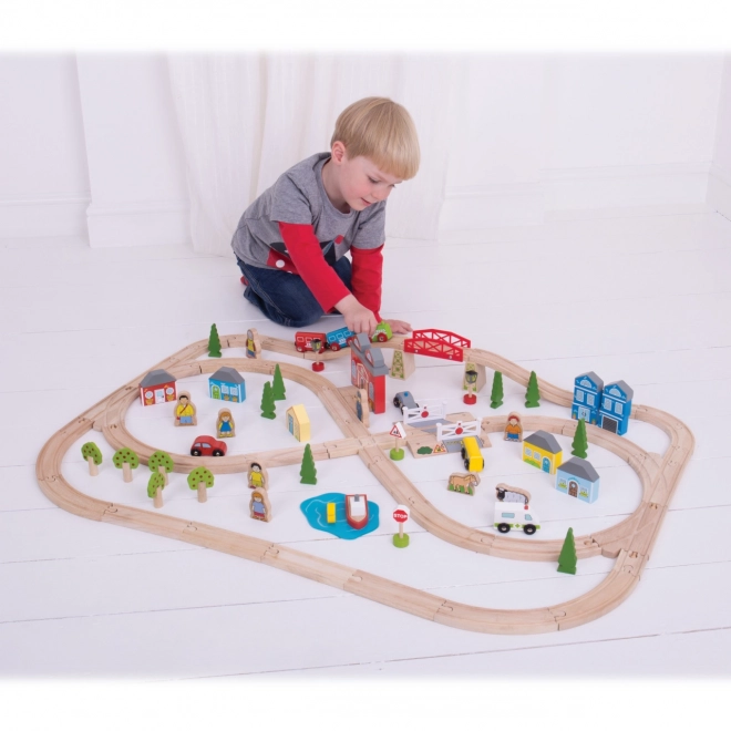 Bigjigs Rail Stadt- und Land-Holzeisenbahn 91 Teile