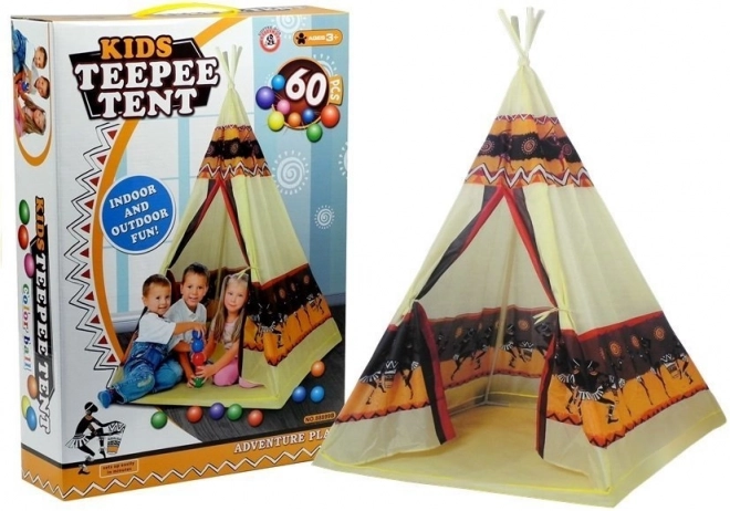 Indisches Tipi-Spielzelt mit 60 Bällen