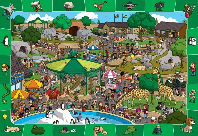 Eurographics Spot & Find Puzzle Ein Tag im Zoo 100 Teile